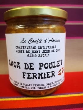 Le Confit d'Ascain - Axoa de poulet fermier, spécialité du Pays Basque, 390g