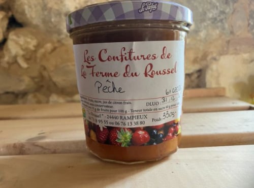 Ferme du Roussel - Confiture de pèche bio 330g