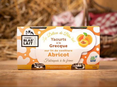 La Ferme de Blas'Lait - Yaourts à la grecque sur lit de confiture Abricot x4