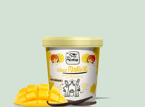 Glaces La Mémère - Glace mangue touche de vanille 500ml X 8