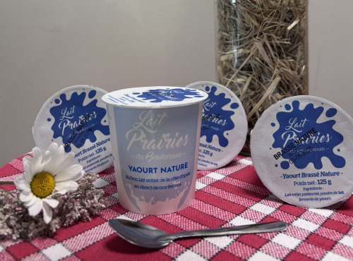 Lait Prairies du Boulonnais - Yaourt Nature Brassé - 4 x 125g
