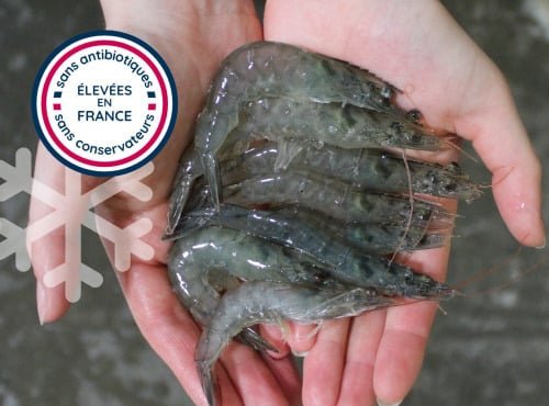 Lisaqua - Crevette française crue surgelée - 1KG (2 x 500G) - Calibre 80/100