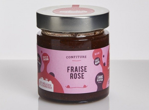 Les Délices de l’Ogresse - Confiture Bio Fraise et Rose 220g