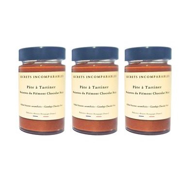 Secrets Incomparables - Pâte à Tartiner Noisettes du Piémont IGP Chocolat Noir (Offre -5%: 200gx3)