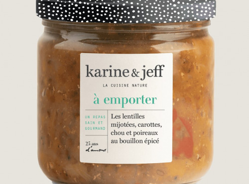 Karine & Jeff - Les lentilles mijotées - carottes, chou et poireaux au bouillon épicé