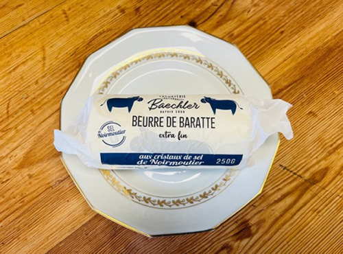 Ferme Sereine en Périgord - Beurre BAECHLER de Baratte – pasteurisé aux cristaux de sel de Noirmoutier à 82% de MG - 250g - Extr