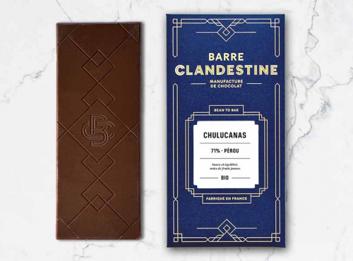 Barre Clandestine - Tablette de chocolat noir grand cru - Chulucanas 71% - bean to bar