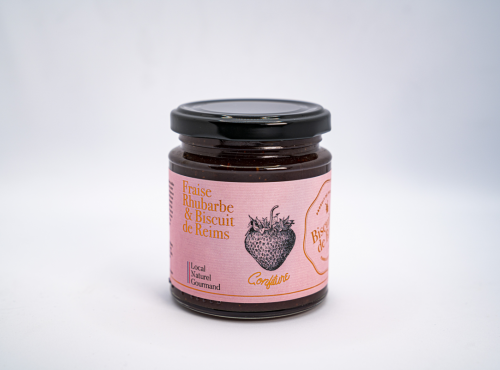 Biscuiterie de Reims - Confiture Fraise Rhubarbe Biscuit de Reims