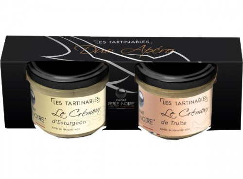 Caviar Perle Noire - Duo de Crémeux truite arc-en-ciel et esturgeon baerii (2x100g)