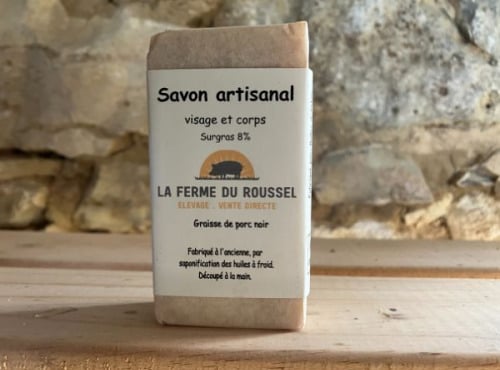 Ferme du Roussel - Savon artisanal au saindoux de porc noir 100g