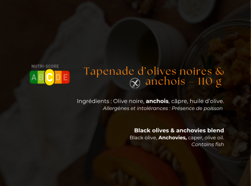 Les Bocaux du Bistrot - Tapenade d’olives noires et anchois