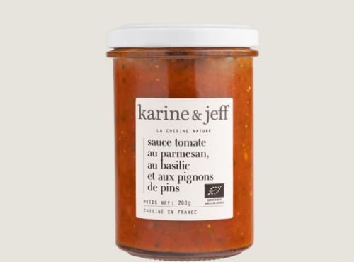 Karine & Jeff - Sauce tomate au parmesan, au basilic et aux pignons de pin 200g