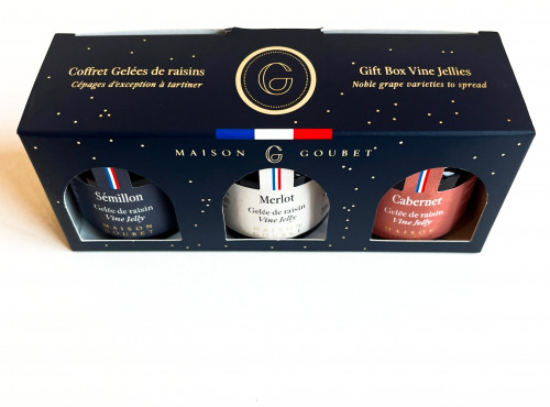 Maison Goubet - Coffret gelées cépage - BIO 3x30g (Merlot, Cabernet, Sémillon)