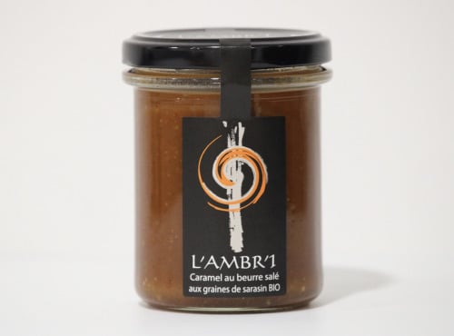 L'AMBR'1 Caramels et Gourmandises - Crème de Caramel aux graines de Sarrasin BIO - Pot De 220g