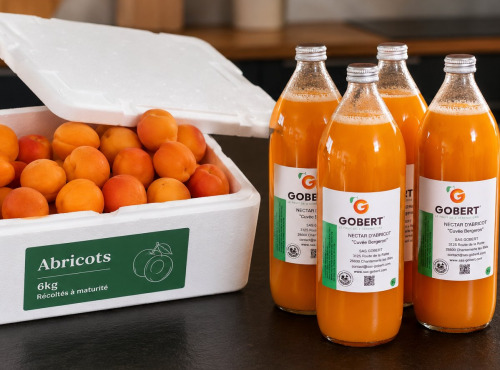 Gobert, l'abricot de 4 générations - [Précommande] 6 kg d'abricots et 4 nectars d'abricot 1 litre
