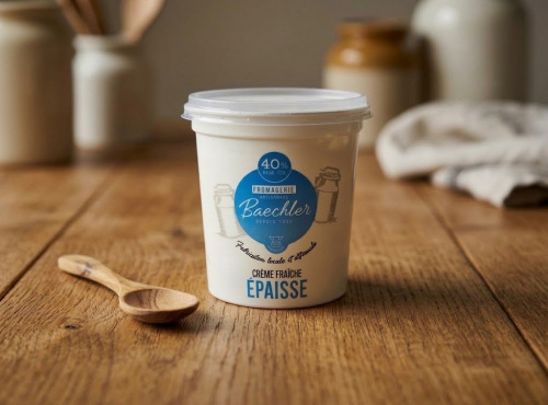 Ferme Sereine en Périgord - Crème Fraîche BAECHLER – pasteurisé - 330g - Épaisse à 40% de MG