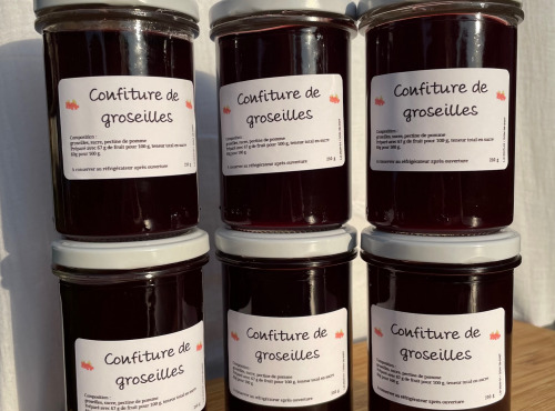 La Ferme des Prun'Elles - Lot de 6 confiture de groseilles