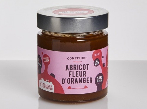 Les Délices de l’Ogresse - Confiture Abricot et Fleur d’Oranger 220g