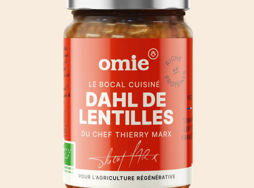 Omie - Dhal de lentilles corail bio - tomates et lentilles françaises - 340 g