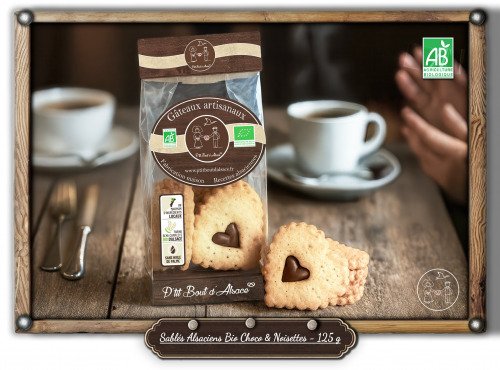 P'tit Bout d'Alsace - Sablés Alsaciens Bio Choco & Noisettes - 500 g (VRAC)