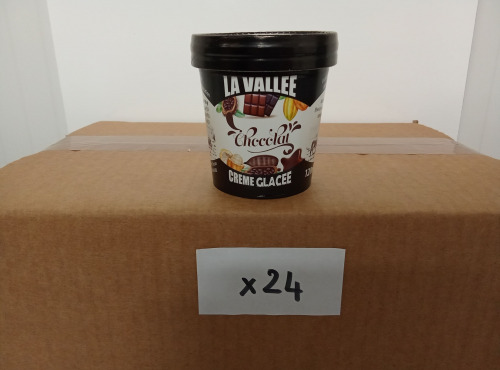 Les Glaces de la Vallée - PACK Mini crèmes glacées Chocolat "la Vallée" 24 pots de 120 ml