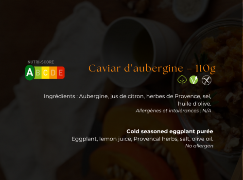Les Bocaux du Bistrot - Caviar d’aubergine