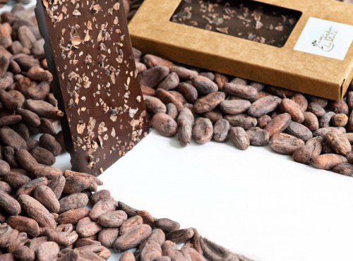 Mon jardin chocolaté - Tablette chocolat noir et grué de cacao