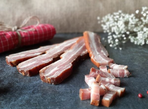 Les Viandes du Forez - Poitrine fumée en 5 tranches, sans nitrite, porc fermier d'Auvergne