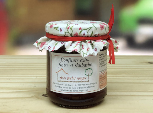 Les Perles Rouges - Confiture Extra De Fraise Et Rhubarbe
