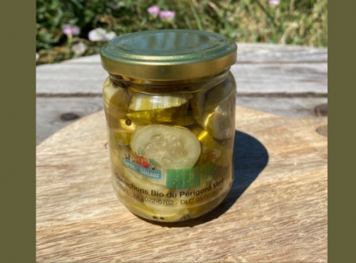Ferme Sinsac - Cornichons bio en tranches pot de 200 grs