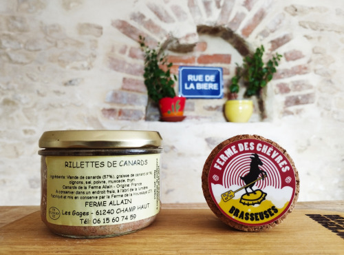 Ferme des Chèvres Brasseuses - Rillettes de canard nature - Pot de 200g