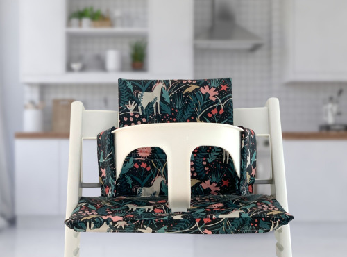 Timouny - Coussin Black Licorne pour chaise haute Stokke – Confort et féérie