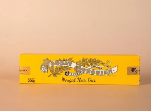 Maison Jonquier - Nougat noir dur - 200g - 60% d'amandes - Artisanal