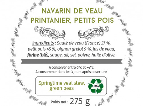 Les Bocaux du Bistrot - Navarin de veau printanier, petit pois