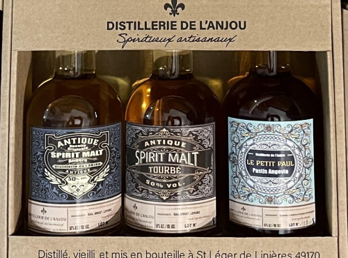 Distillerie de l'Anjou - Coffret dégustation 3 bouteilles 20cl - Spirit Malt + Spirit Malt Tourbé + Pastis - Produit en Anjou