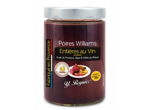 Conserves Guintrand - Poires Williams entières au vin AOP Côtes du Ventoux - YR- Bocal 580ml