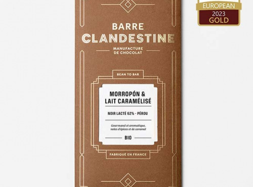 Barre Clandestine - Tablette de chocolat noire lactée - Morropón & Lait caramélisé - bean to bar