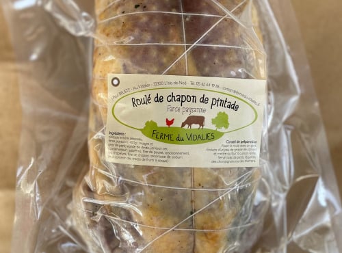 Ferme du Vidalies - [Précommande] Roulé de chapon de pintade farce fruits secs ≈ 2 kg