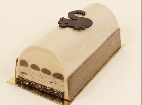 Sÿba - Glaces végétales - Bûche glacée végétale de Noël noisette et chocolat