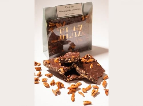 Glaz la chocolaterie de la presqu’île - [Précommande] Carré chocolat noir amandes grillées caramélisées