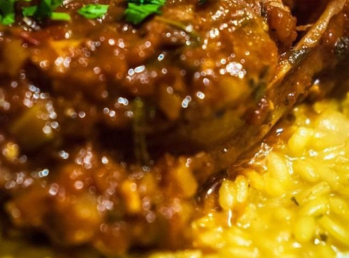 Graines Précieuses - Mijoté de veau au riz de Camargue safrané et champignons forestiers