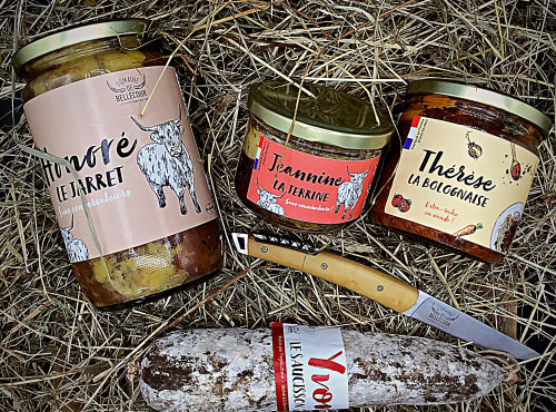 Domaine de Bellecour - "Coffret Full Boeuf Highland Cattle"- 1 bourguignon, 1 terrine, 1 bolognese, 1 saucisson