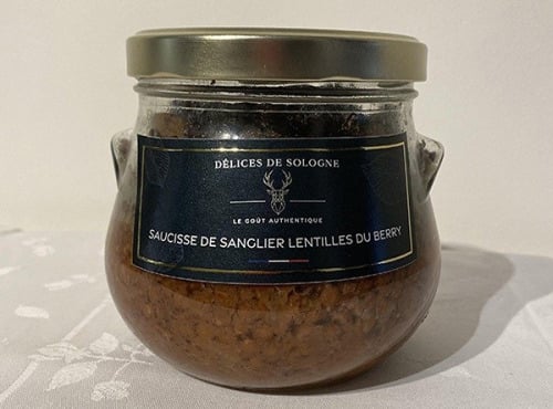 Délices de Sologne - saucisses de sanglierv et lentilles du berry - 750g