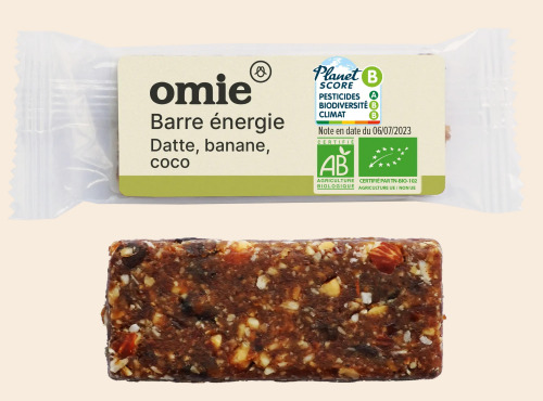 Omie - LOT de 25 - Barres énergie banane coco - vegan - 35 g