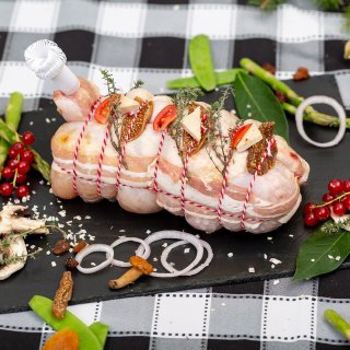 La ferme Grandvillain - [Précommande] Roti De Chapon Farci - Foie-gras & Figue - 800 G