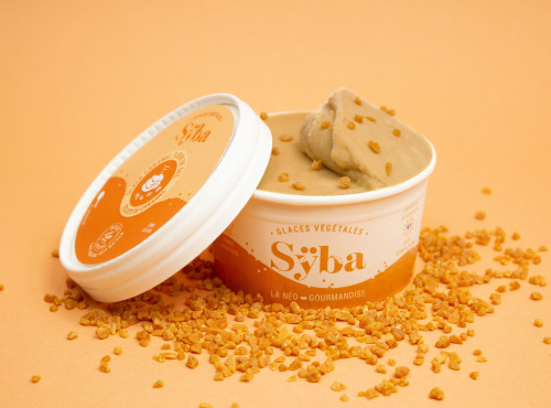 Sÿba - Glaces végétales - 120ml - Glace caramel fleur de sel, éclats de caramel