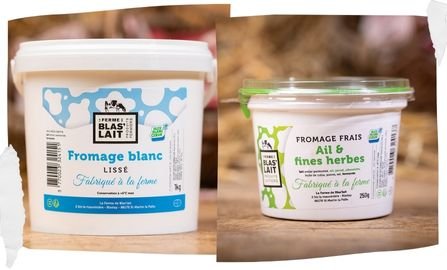 La Ferme de Blas'Lait - Lot Fromage blanc lissé 1kg + Fromage frais ail et fines herbes