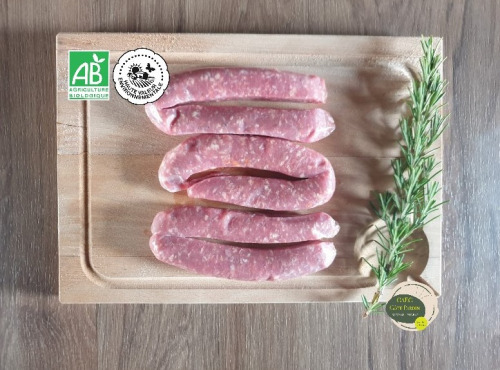 Ferme GAEC Côte Pardin - [Précommande] 12 Saucisses 100 % Veau BIO Race Aubrac - 900 g