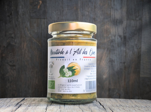 Elevage de Cochons en Forêt et Produits du Terroir Jurassien - Moutarde à l'Ail des Ours - 110ml
