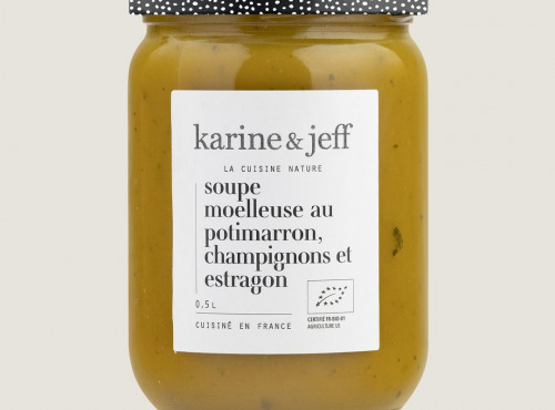 Karine & Jeff - Soupe moelleuse au potimarron, champignons et estragon